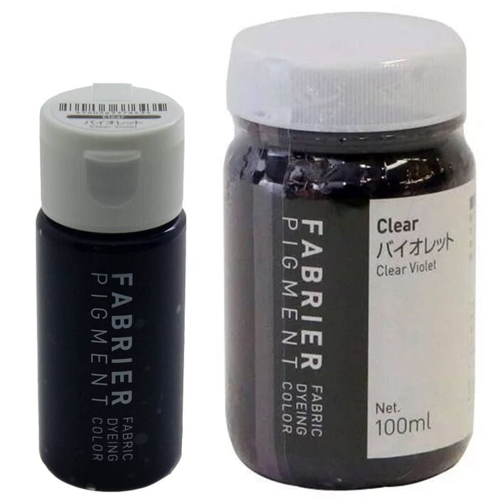 [Bundle] Seiwa Leathercraft Fabrier Clear Violet Leather Textile Color Dye 35ml & 100ml Water-Based Acrylic Paint, for Dyeing Fabric Goods