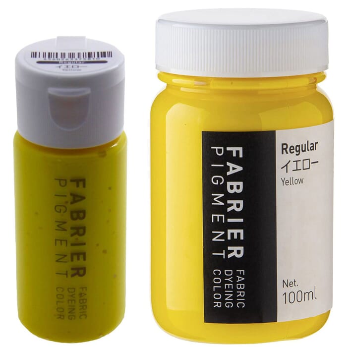 [Bundle] Seiwa Fabrier Regular Yellow Water Based Acrylic Resin Pigment Paint 35ml & 100ml Leather Fabric Acrylic Dye, for Textile Painting
