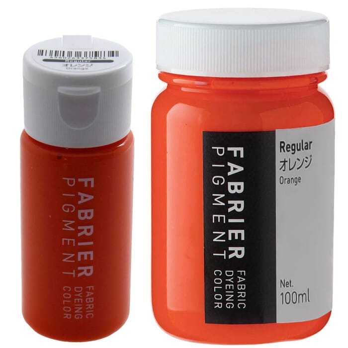 [Bundle] Seiwa Fabrier Regular Orange Water-Based Acrylic Resin Pigment Leathercraft Fabric Dye 35ml & 100ml, for Customizing Leather