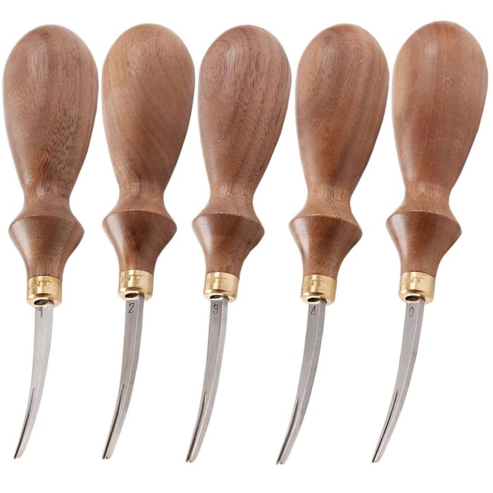 [Bundle] Craft Sha Flint Leathercraft Edge Beveling Tools 0.6mm-1.4mm Leather Edger, with Walnut Handle, to Round Corners & Edges in Leatherwork