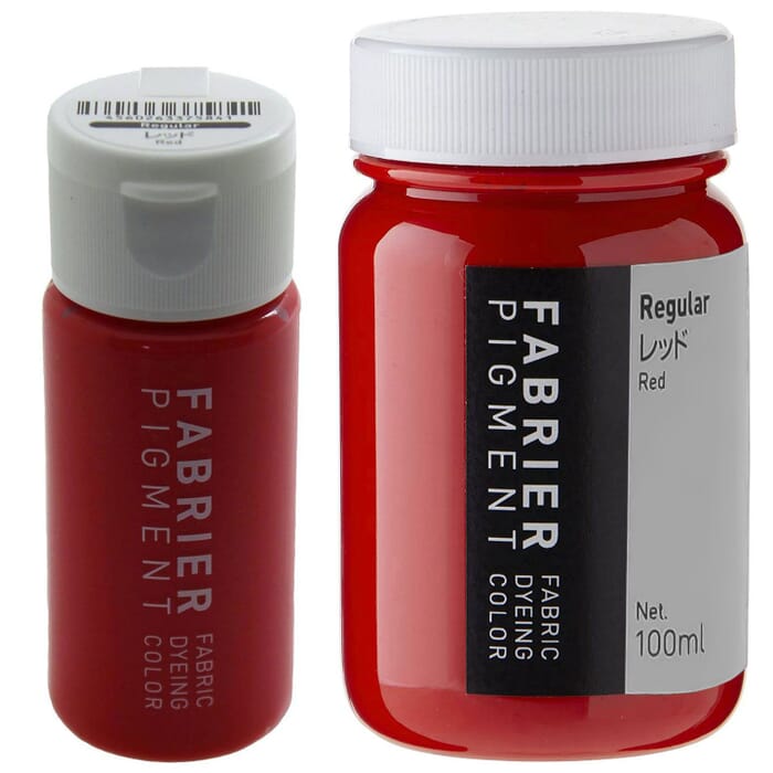 [Bundle] Seiwa Fabrier Regular Red Opaque Dye 35ml & 100ml Leathercraft Fabric Water-Based Acrylic Paint, for Leather Painting