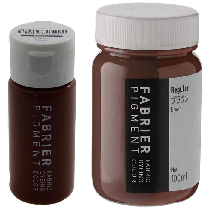 [Bundle] Seiwa Fabrier Regular Brown 35ml & 100ml Water-Based Acrylic Resin Pigment Dye Leathercraft Fabric Paint, for Leatherworking