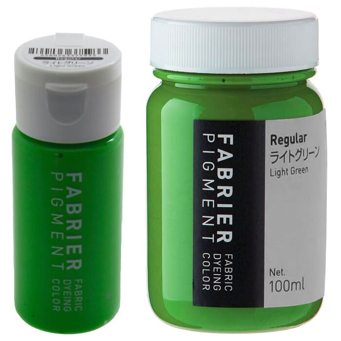 [Bundle] Seiwa Fabrier Regular Light Green Leathercraft Paint 35ml & 100ml Leather Fabric Dyeing Color, for Painting Leatherwork
