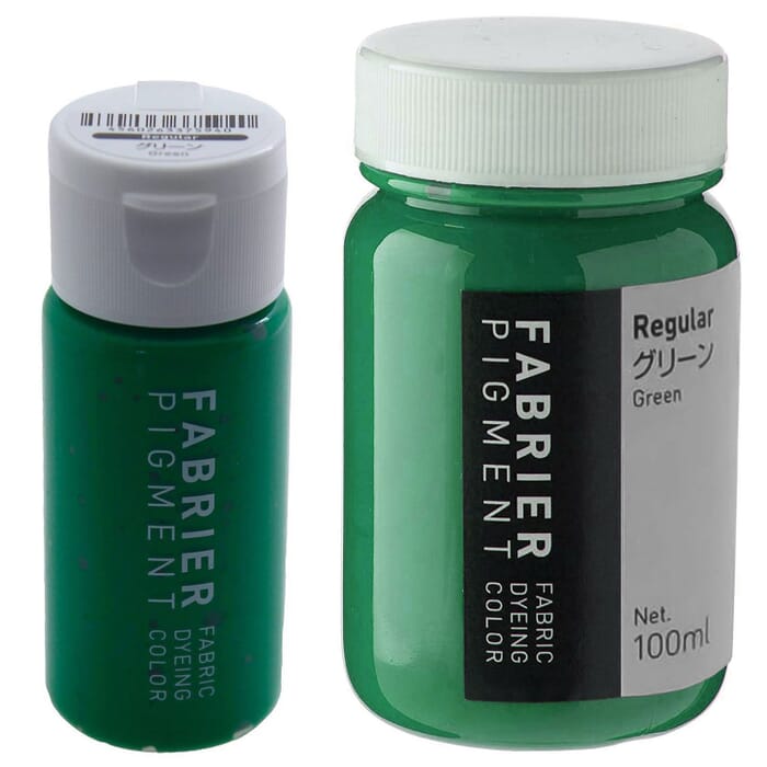 [Bundle] Seiwa Fabrier Regular Green Water-Based Acrylic Resin Pigment Leathercraft Fabric Dye 35ml & 100ml Opaque Paint, for Leatherwork Painting