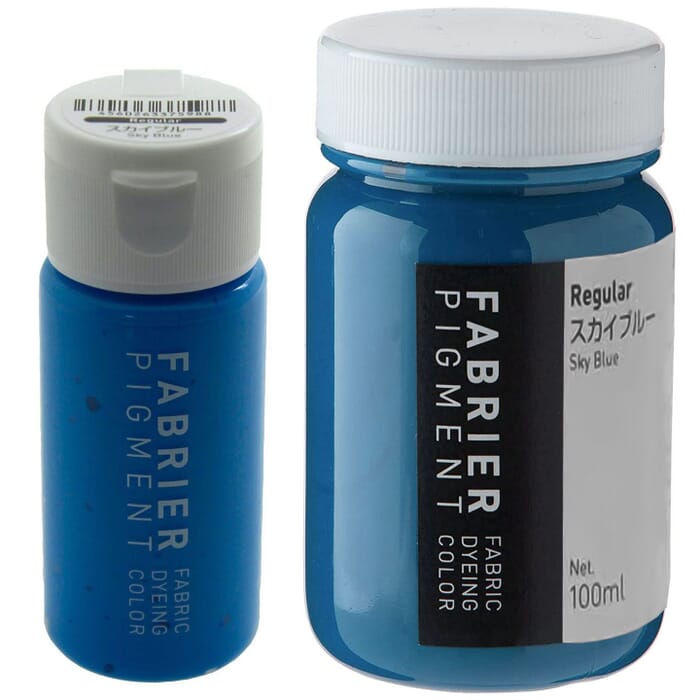 [Bundle] Seiwa Leathercraft Fabrier Regular Sky Blue Dye 35ml & 100ml Leather Fabric Water-Based Acrylic Resin Pigment Dye, to Paint Leatherwork