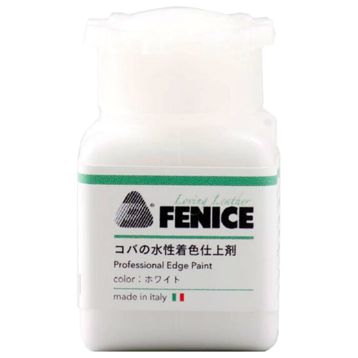 Craft Sha Leathercraft Fenice 02 White Coating 25ml Water Based Professional Edge Paint Sealant, to Decorate & Finish Leather Edges