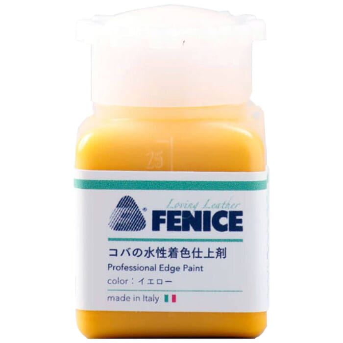 Craft Sha Leathercraft Fenice 04 Yellow Coating 25ml Water Based Dye Professional Edge Paint Sealant, to Decorate Leather Edges