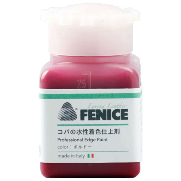 Craft Sha Leathercraft Fenice 06 Bordeaux Red Coating 25ml Water Base Dye Professional Edge Paint Sealant, to Decorate Leather Edges