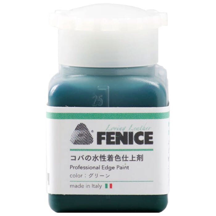 Craft Sha Leathercraft Fenice 07 Green Coating 25ml Water Based Dye Professional Leather Edge Paint Sealant, to Decorate Leatherwork Edges