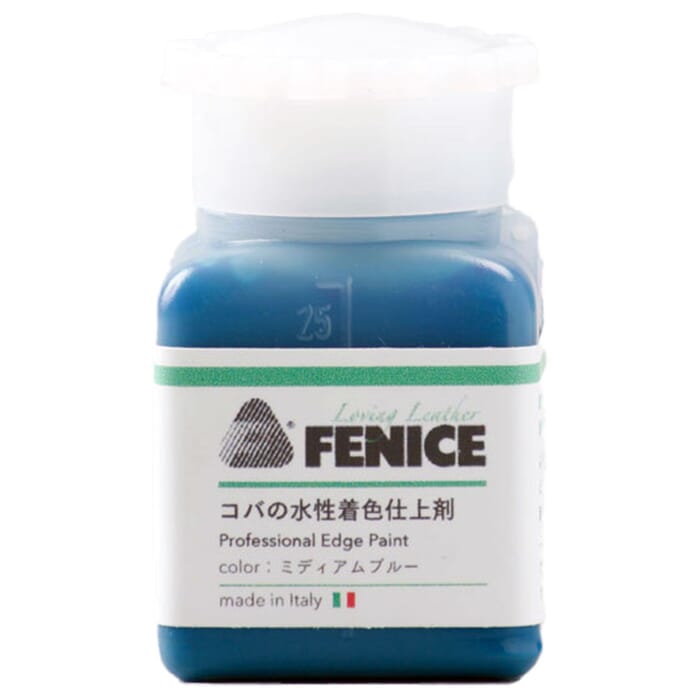 Craft Sha Leathercraft Fenice 19 Medium Blue Coating 25ml Water Based Dye Professional Edge Paint Sealant, to Decorate Leather Edges