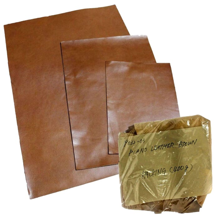 [Bundle] Craft Sha Leathercraft 1.2mm Brown Full Grain Vegetable Tanned Cowhide Piano Leather, with A2-A4 Sizes & 400g Scrap, for Leatherworking
