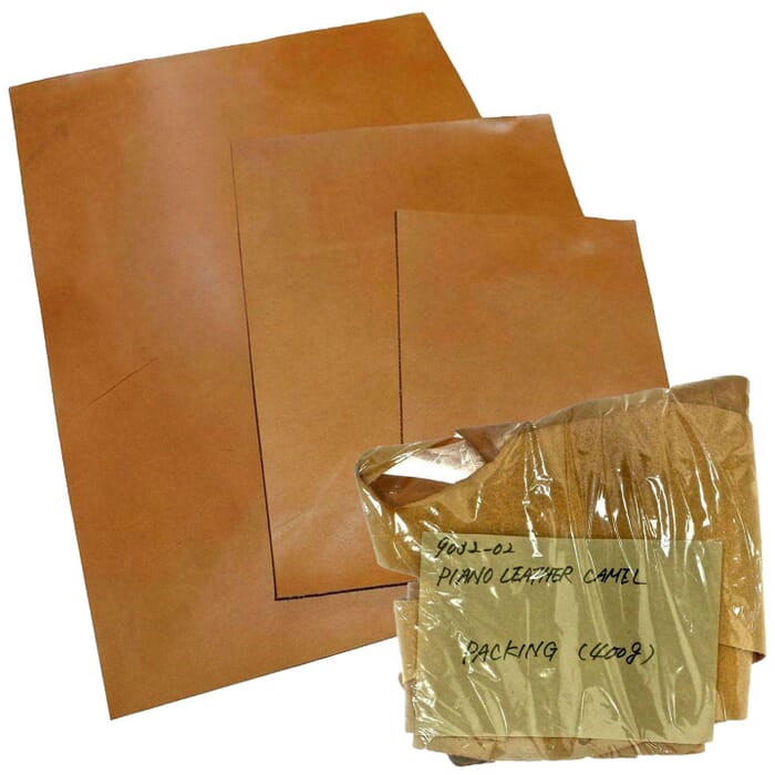 [Bundle] Craft Sha Leathercraft 1.2mm Camel Brown Full Grain Vegetable Tanned Cowhide Piano Leather, A2-A4 & 400g Scrap, for Leatherworking
