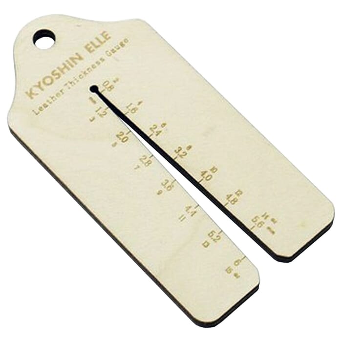 Kyoshin Elle Leathercraft Measuring Tool Wooden Leather Thickness Gauge 0.8-6mm, to Measure Leatherwork