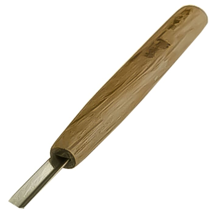 Michihamono Woodblock Printing Tool 120 Degree Wood Carving V Gouge 4.5mm, with Smoked Oak Handle, for Woodworking