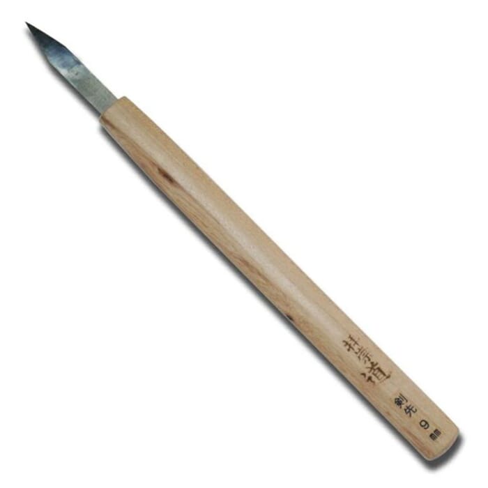 Michihamono Japanese Wood Carving Tool 9mm Custom Shape Double Edged Chisel Knife, with High-Speed Steel Blade, for Woodworking