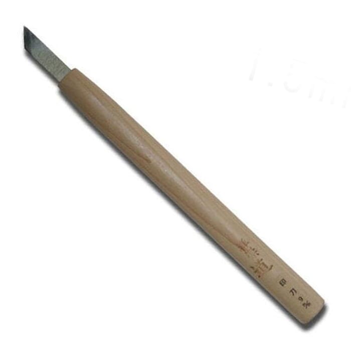 Michihamono Japanese Wood Carving Tool Micro 1.5mm Skew Angled Flat Corner Chisel, with High Speed Steel Blade, for Woodworking