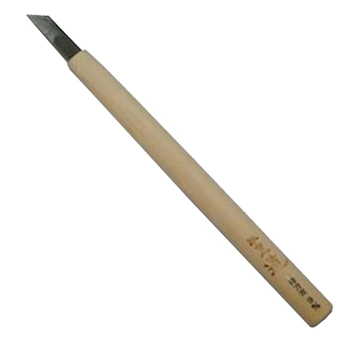 Michihamono Japanese Wood Carving Tool 9mm Left Skew Angled Flat Woodcarving Chisel, with Wooden Handle, to Carve Corners in Woodworking