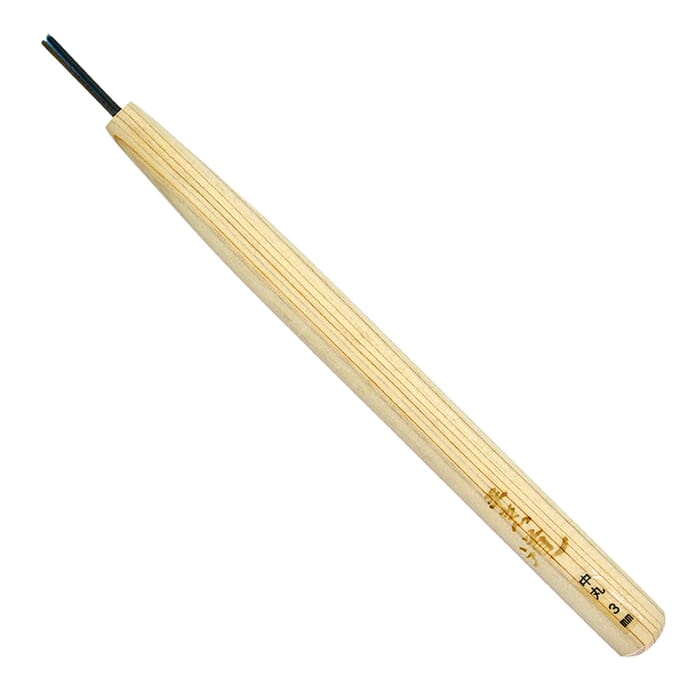 Michihamono Japanese Wood Carving Tool 3mm Medium Sweep U Gouge, with Wooden Handle, to Carve Grooves in Woodworking