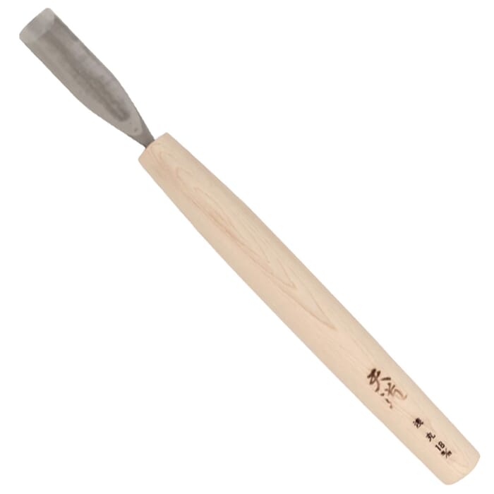Michihamono Tendo Japanese Wood Carving Tool 18mm Shallow Woodworking U Gouge, with High Speed Steel Blade, to Smooth Surface in Woodcarving