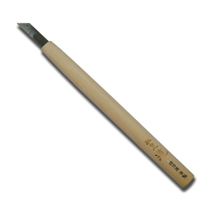 Michihamono Japanese Wood Carving Tool 12mm Left Skew Angled Flat Chisel, with Wooden Handle, to Carve Corners in Woodworking