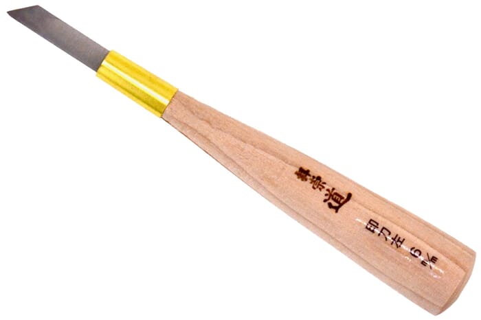 Michihamono Skew Chisel 6mm Wood Carving Tool, Woodworking Knife to Carve Woodblocks and Corners of Wooden Figurines or Reliefs