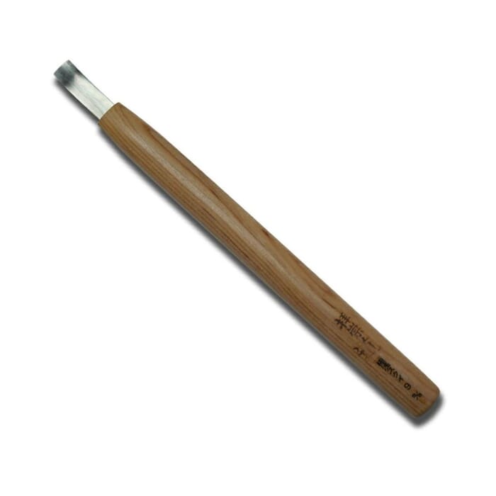 Michihamono Wood Carving Tool Micro 1.5mm Short Bent Very Shallow U Gouge, with High-Speed Steel Blade, to Carve Details in Woodworking