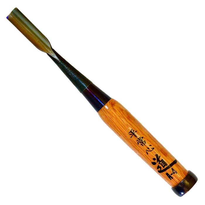 Michihamono Japanese Wood Carving Tool 12mm Straight Socket U Gouge, with Oak Handle, to Carve Channels in Woodworking