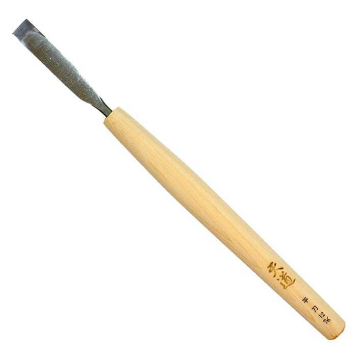 Michihamono Tendo Japanese Wood Carving Tool Large 12mm Straight Edge Flat Chisel, with High Speed Steel Blade, for Woodworking