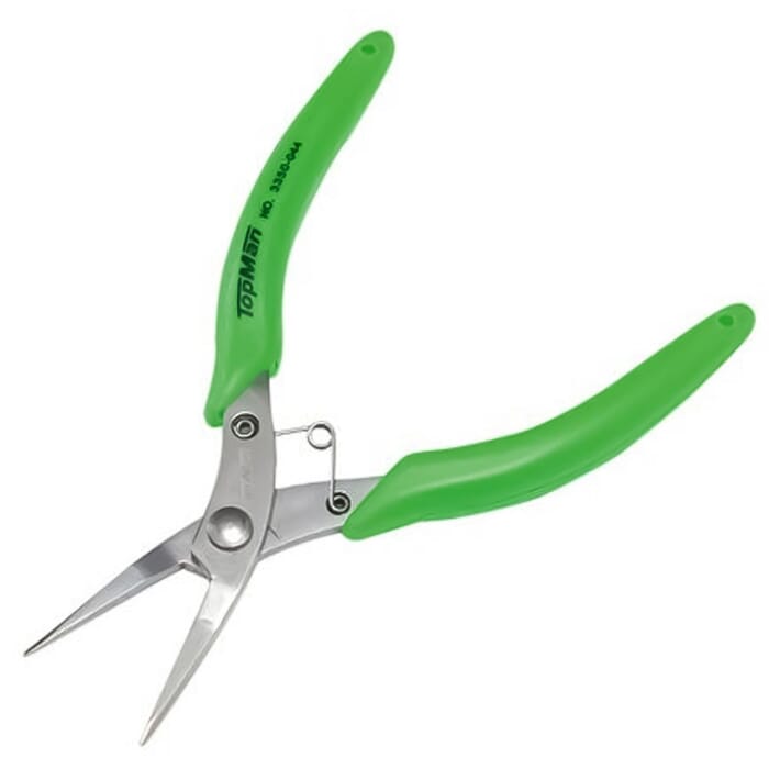 Topman Handy Craft Tool S-4 Half Round Nose Stainless Steel Spring Loaded Pliers, with Plastic Handle, for Jewelry Making