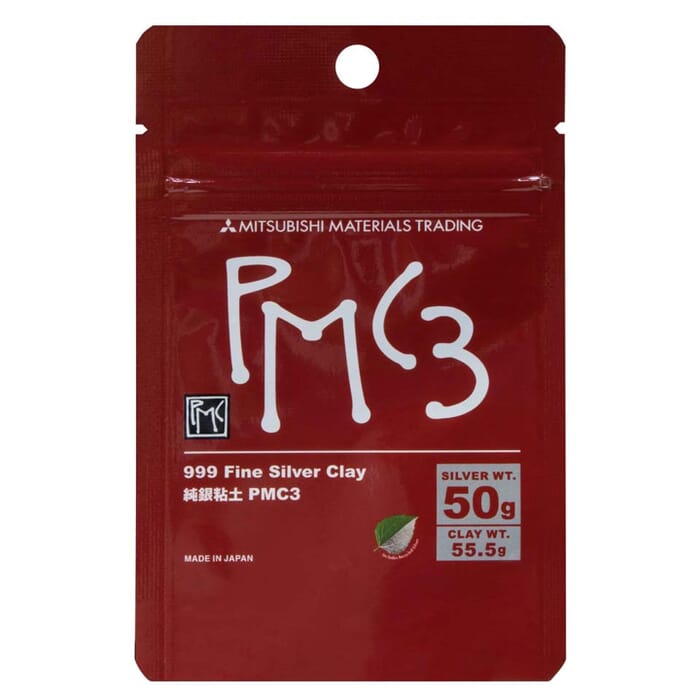 Mitsubishi Materials PMC3 Precious Metal Clay 999 Fine Silver Clay, with 50g Silver Weight, for Jewelry Making