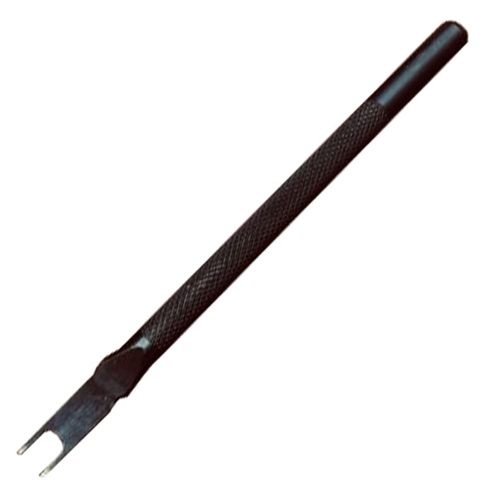 Oka Spot Chisel No.4 Leathercraft Tool 2 Prong Hole Punch, with Non Slip Handle, to Pierce Slits in Leather