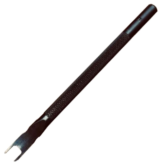 Oka Spot Chisel No.5 Leathercraft Tool 2 Prong Hole Punch, with Non Slip Handle, to Pierce Slits in Leather