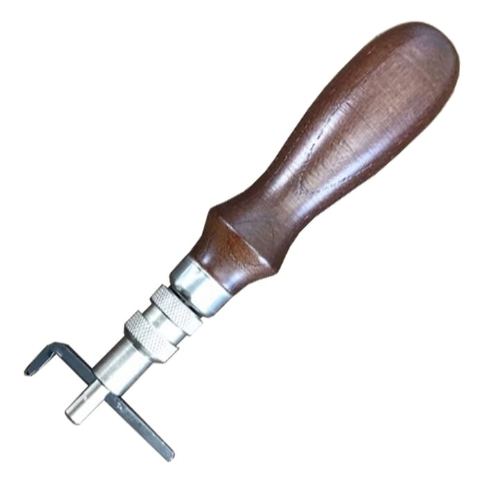 Oka Stitching Groover Adjustable Leathercraft Hand Sewing Tool, with Wooden Handle, to Cut Grooves in Leather