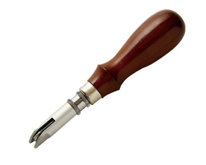 Craft Sha Leathercraft Grooving Tool Adjustable V Gouge Leather Groover, with Wood Handle, to Fold & Add Stitch Guides in Leatherwork