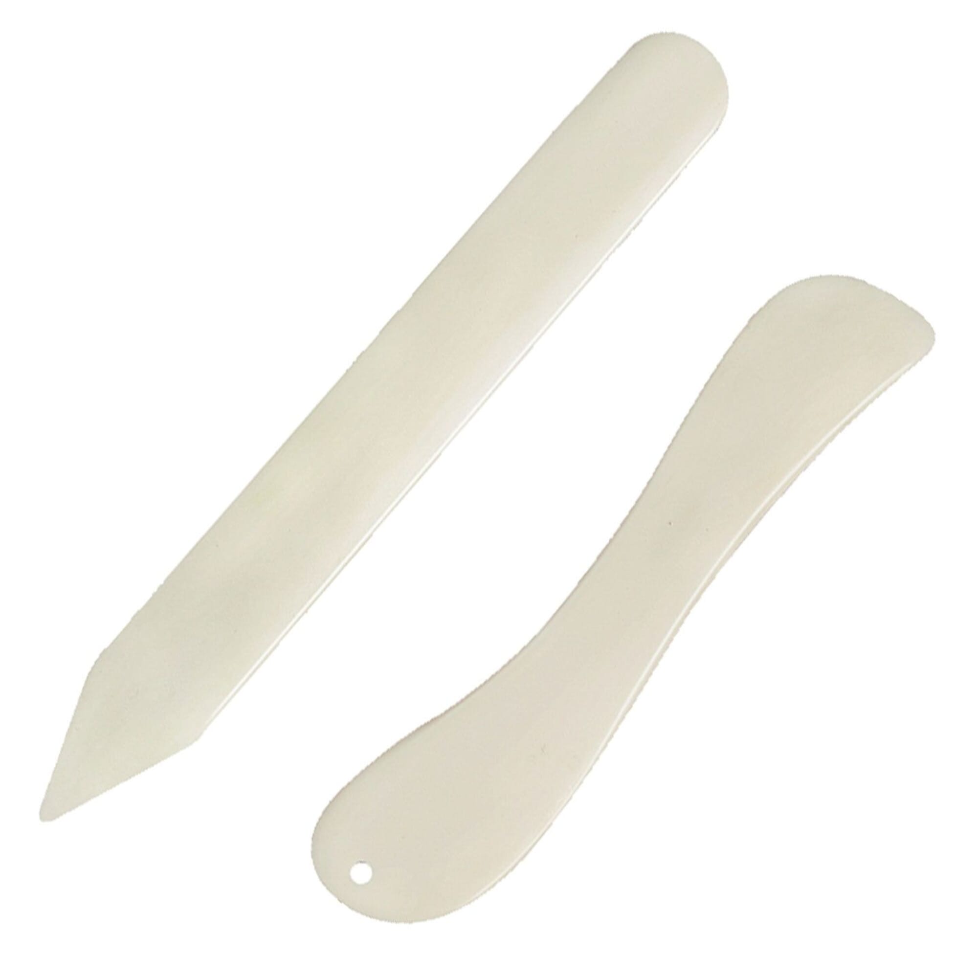 Generic Brand Leathercraft Tool 2 PC Plastic Bone Folder Leather Edge Slicker and Creaser Set, for Leatherworking and Papercrafts