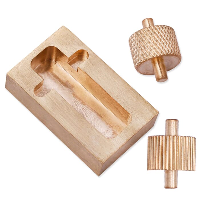 Leathercraft Tool 41x25mm Brass Leather Edge Dyeing Painting Roller Box Applicator, with Knurled and Grooved Roller, for Leatherworking