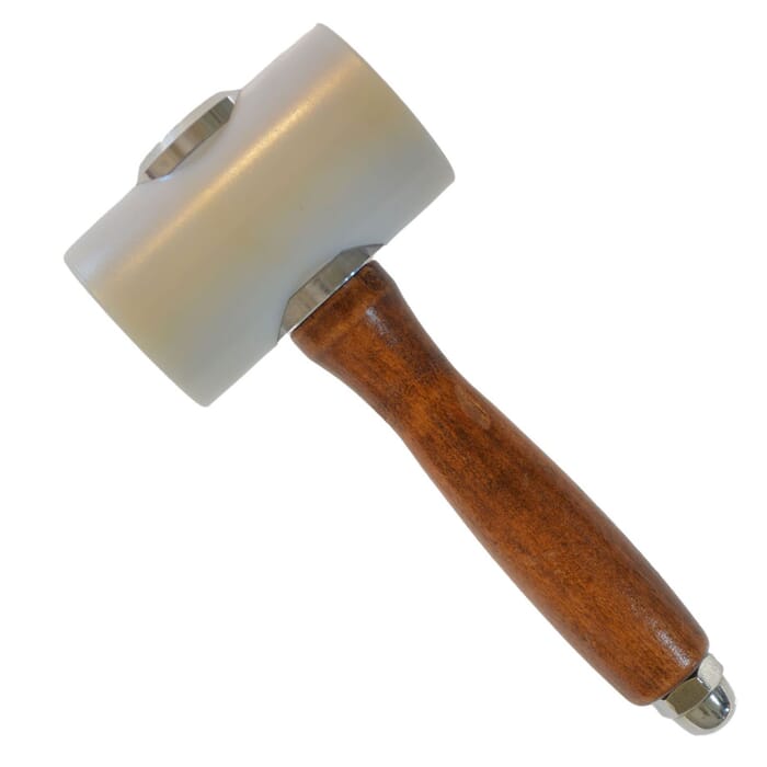 J&D Leathercraft Mallet Tool Dark Brown Nylon Double Head Hammer Leather Maul, for Stamping, Carving, and Punching Holes in Leather