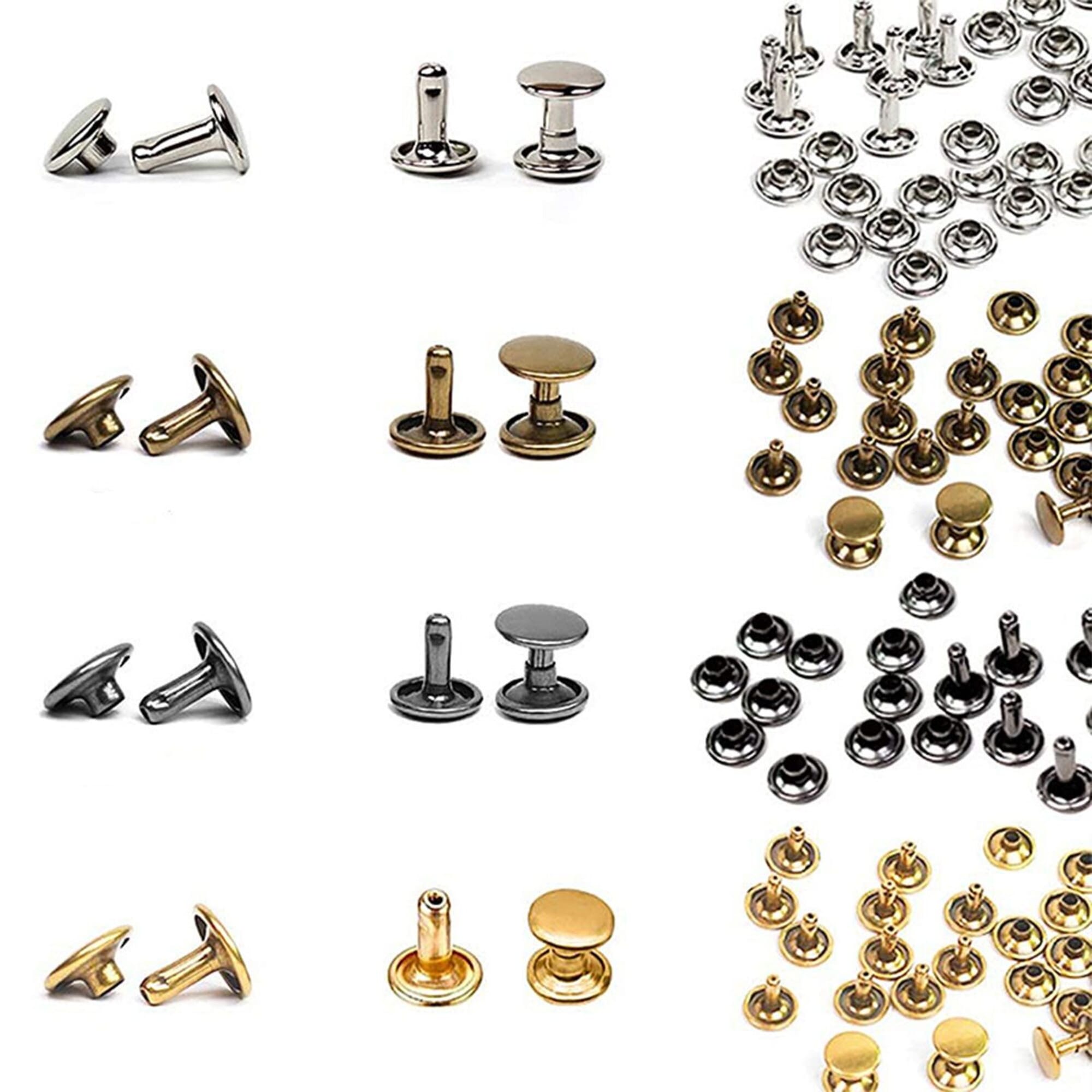  480 Sets Rivets for Leather, Leather Rivet Kit, 4 Colors 3  Sizes Leather Rivets and Snaps for Leather Crafts, Clothes, Shoes, Leather  Boots, Bags, Decoration (Gold, Silver, Bronze and Gunmetal) 