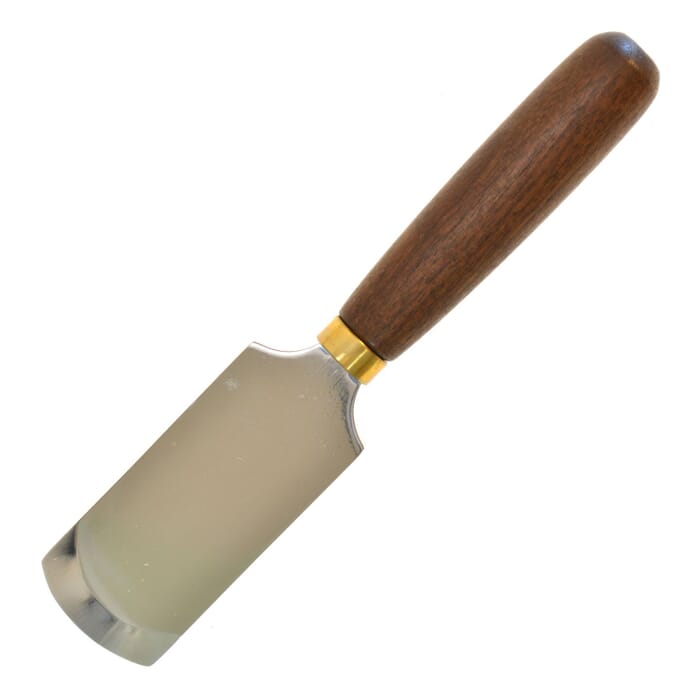 J&D Leathercraft Tool 195x45x30mm Round Edge Utility Skiving Knife, with Walnut Wood Handle, to Skive Leatherwork