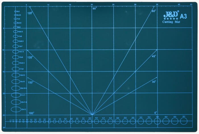 Leathercraft Tool 450x300mm A3 PVC Sheet Board Double Sided Cutting Mat, with Grids and Measurements, for Leatherworking Paper Cutting