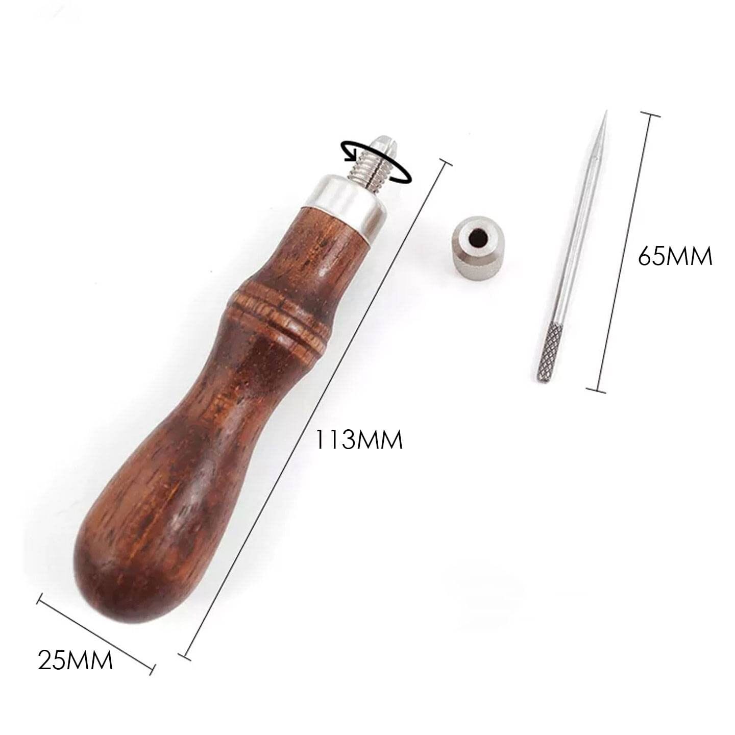 Leathercraft Stitching Tool 4 in 1 Hole Punch Set Leather Sewing Awl Kit,  with Interchangeable Blades, for Leatherworking