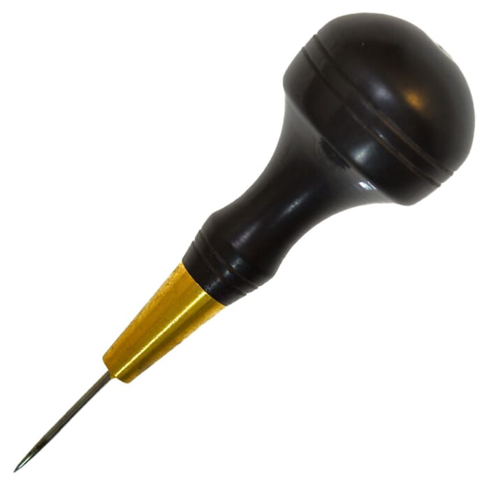 Round Awl B 1.5mm Leathercraft Sewing Tool Stitching Scratch Awl, with Sandalwood Handle, to Pierce Sewing Holes and Mark Leather