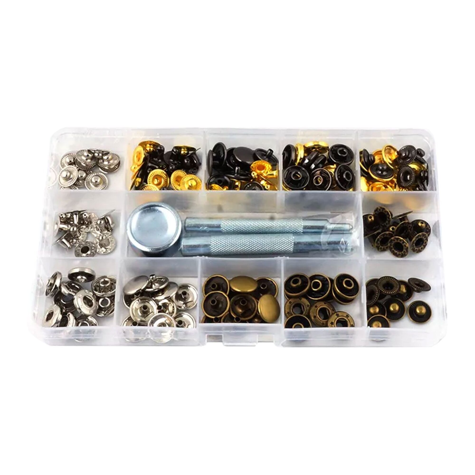 40 Sets Heavy Duty Leather Snap Fasteners Kit, 12.5mm Metal Snap Buttons  Kit Press Studs with 4 Install Tools, Leather Rivets and Snaps for  Clothing