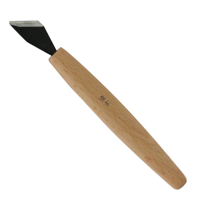 Seigen No.13 Japanese Wood Carving Tool Kiridashi 15mm Skew Chisel for Woodworking, Blue Paper Steel Blade, for Woodworking & Printmaking