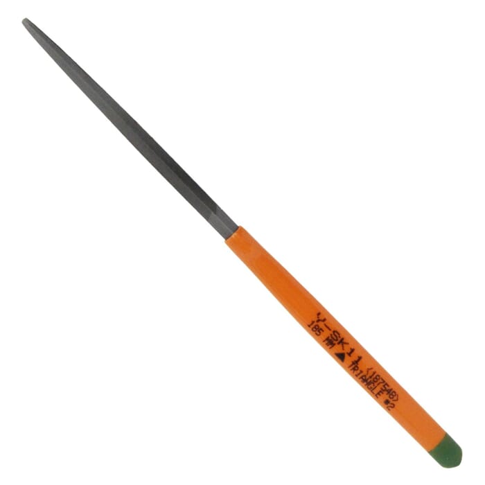 Y-SK11 Metalworking Craft Tool 185mm Japanese Medium Cut Triangular File, with Handle, for Shaping & Smoothing Metal