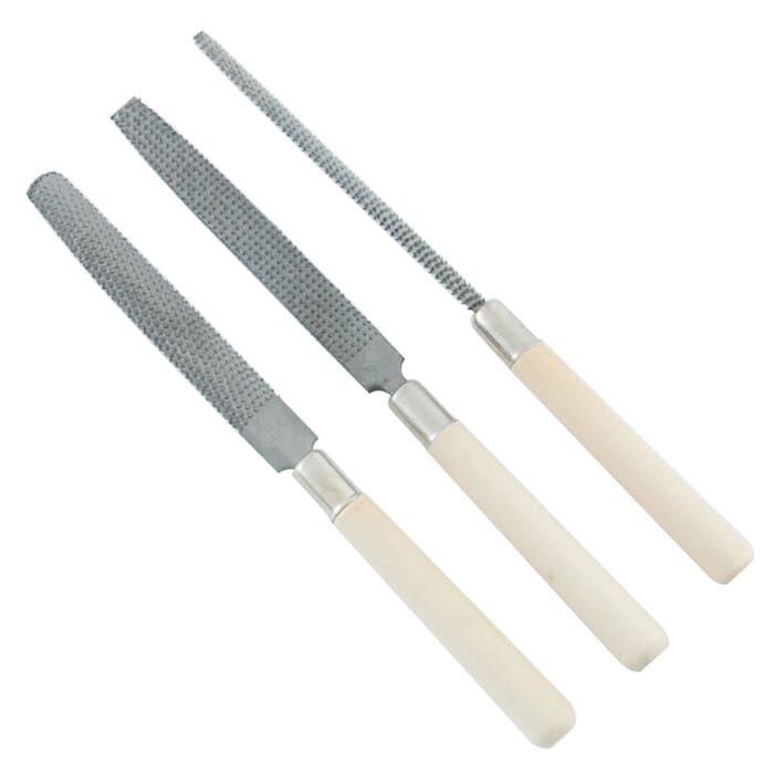 Tsubosan ST-10 Woodworking Tool 3 Piece Wood File Set, with Round, Half-Round, & Flat, for Shaping and Smoothing Wood