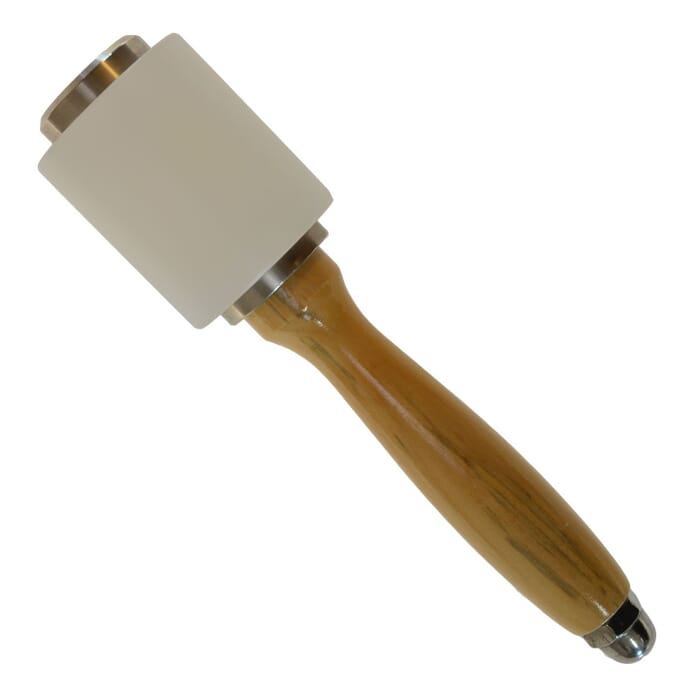 Leathercraft Tool 50x210mm Light Brown Round Hammer Maul Mallet, with Wooden Handle and Nylon Head, for Leatherworking