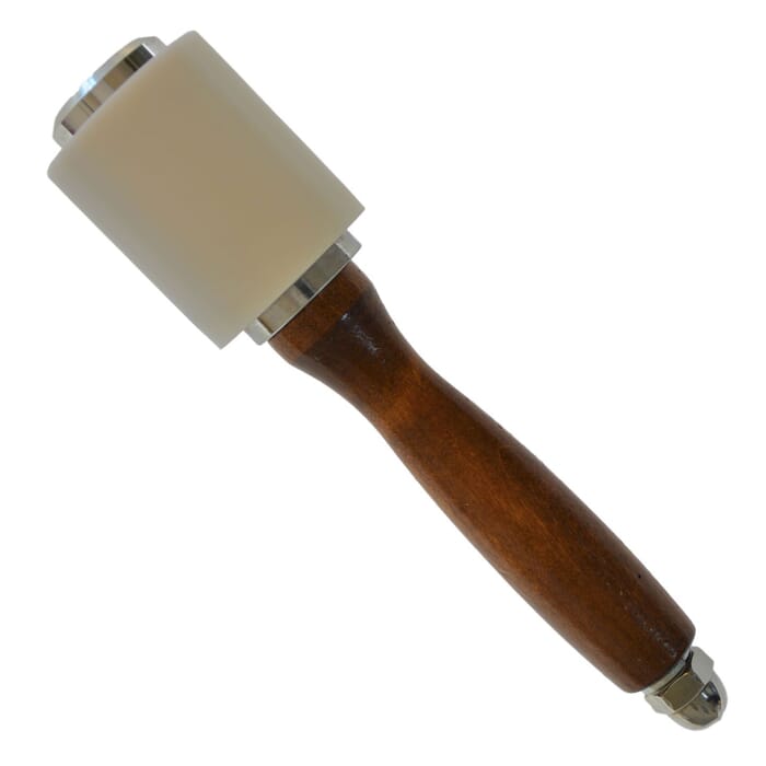 Leathercraft Tool 50x210mm Dark Brown Round Hammer Maul Mallet, with Wooden Handle and Nylon Head, for Leatherworking