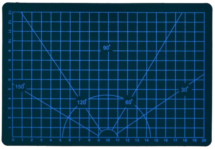 Leathercraft Tool 220x150mm A5 PVC Sheet Board Cutting Mat, with Gridlines and Angle Measurements, for Leatherworking Paper Cutting