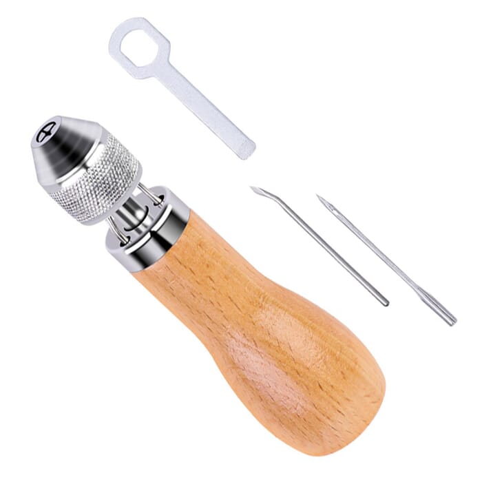 J&D Leathercraft Sewing Tool Stitcher Lockstitch Leather Sewing Awl Kit, with Straight and Curved Needle, to Sew and Repair Leather